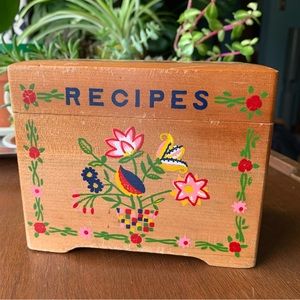 Vintage wood recipe box